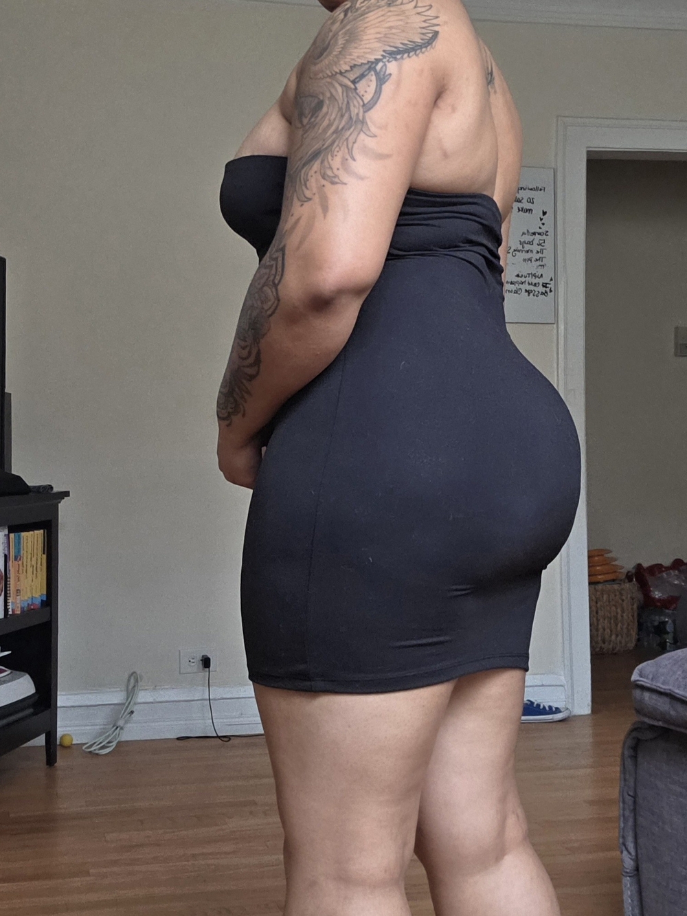 Ambiance Strapless Bodycon Mini Dress in Black